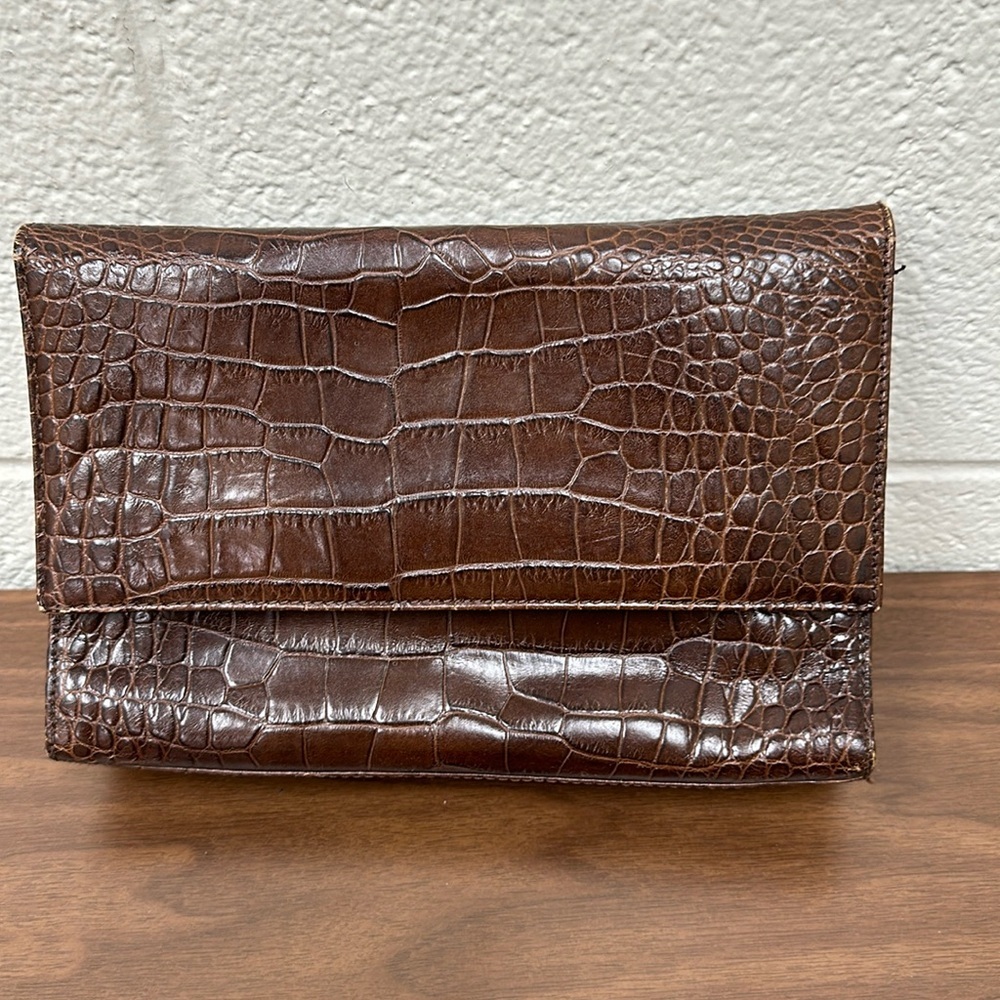 Italian Leather envelope clutch - removable strap and fabulous leather interior